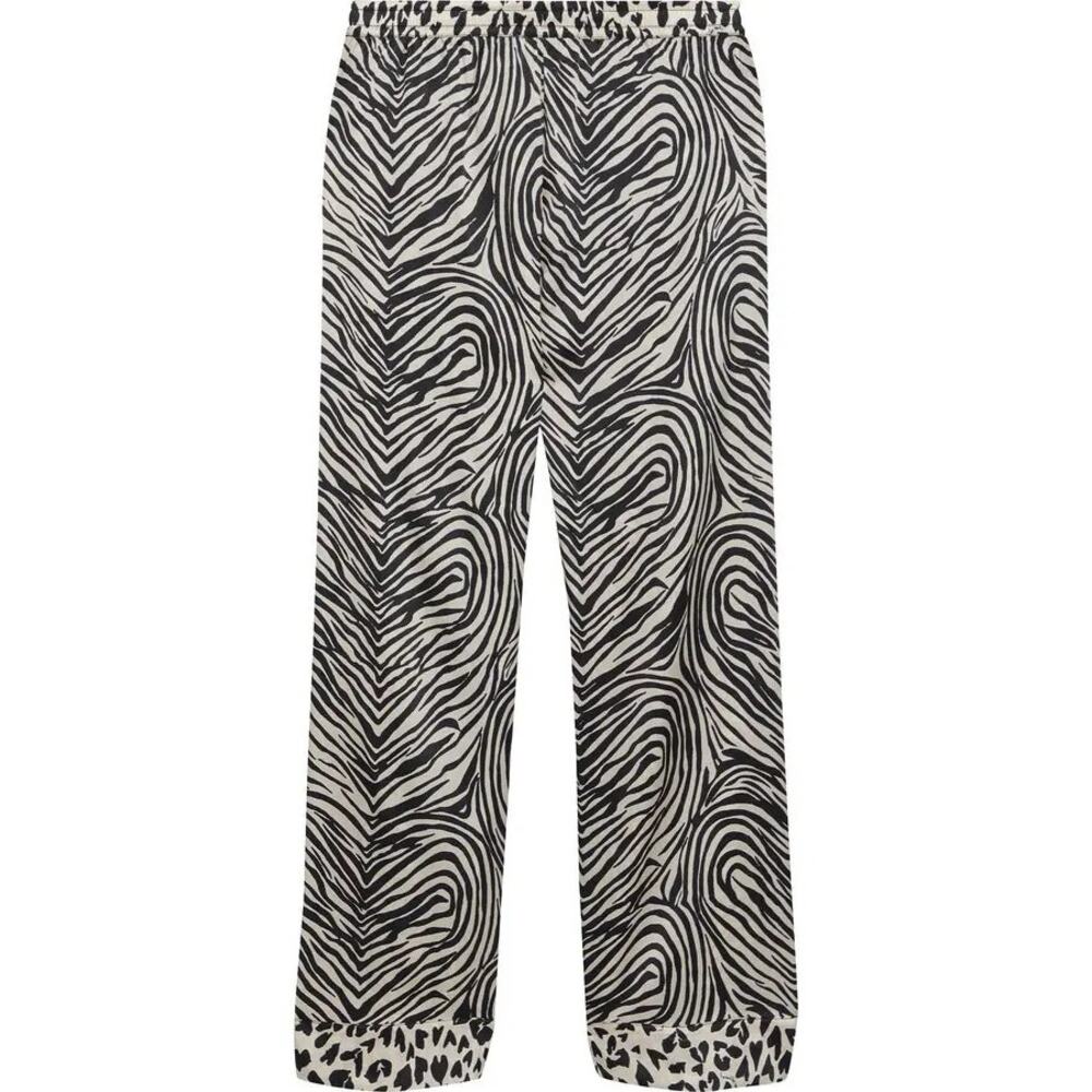 Stella McCartney Maggie Twisting Printed Silk Pajama Pants, Logo $285 MSRP Large